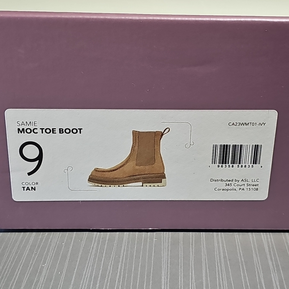 CALIA Women's Samie Moc Toe Pull‎ On Leather Boots Tan Size 9 CA23WMT01-IVY - Picture 12 of 12